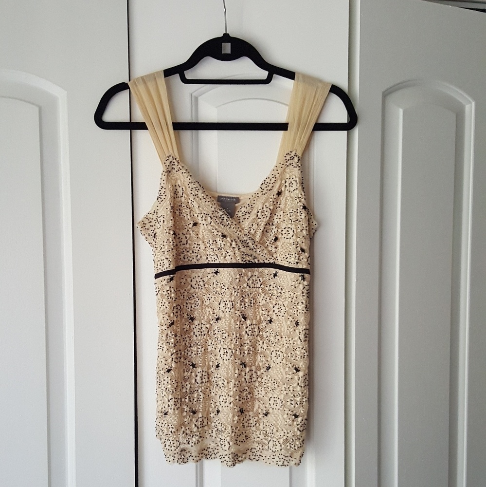 Ann Taylor Beaded Lace Top